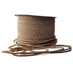 Brown/beige MX-Flashine reflective rope with integrated reflective thread for increased visibility in darkness and daylight. Ide