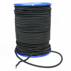 Svart chock cord av slitstark PES och gummi.