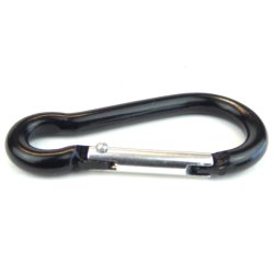 Black snap hook for connecting, e.g., ropes and loops