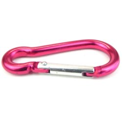 Pink snap hook for connection, mooring, and lifting applications.