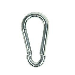 Galvanized fire carabiner with a spring-loaded latch. Ideal for quick and secure connections of ropes, wires, and chains