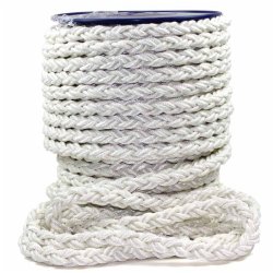 Delta-braided dock mooring rope made of polyester multifilament
