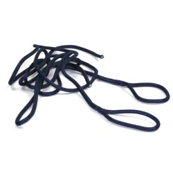Marine blue Dockline fender rope with pre-spliced eye. Made of 24-braid polyester multifilament for high flexibility and durabil