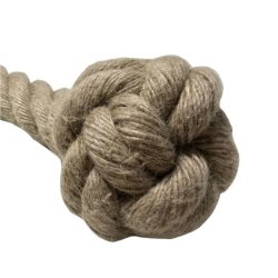 Manrope knot tied on a decorative rope. Ideal for barriers, stair railings, and classic maritime details