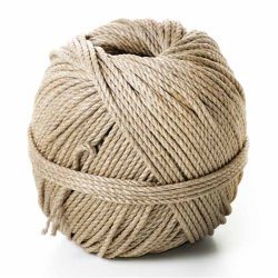 Hemp rope made from polished hemp yarn.