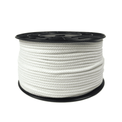 Flag line reinforced spun polyester
