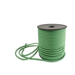 Blue and neon yellow Paracord 4mm, neatly wound on a spool. Strong and flexible cord with a durable braided outer sheath.