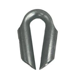 Galvanized thimble with a teardrop shape and full protective edges. Ideal for spliced eye reinforcement in ropes and wires