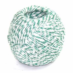 Green and white flax twine for tagging and crafts.