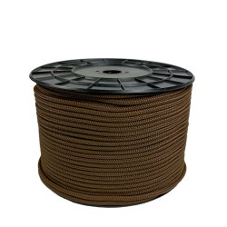 Brown MX sheet rope, braided and shape-retaining. Ideal for sailboats, trim, halyards, and outhauls, as well as industrial and e