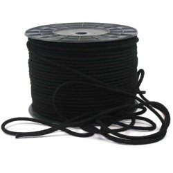Black sheet rope with a matte finish made of polyester multifilament.