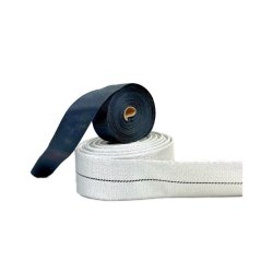 Black polyester multifilament chafe guard mounted on a rope for extra abrasion protection.