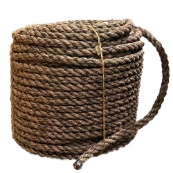 Full view of the Tarline XP rope in its natural brown-speckled color, a 3-strand rope made from Danline fiber and polyester silk
