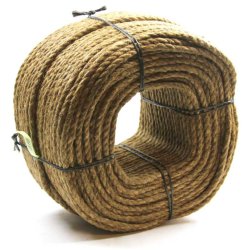 Tarred hemp rope for extra durability.