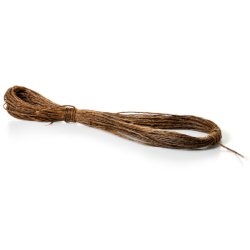 Simple twisted tarred hemp rope.